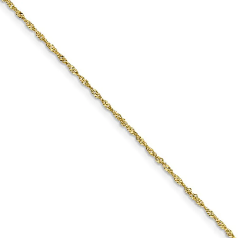 1.1mm, 10k Yellow Gold, Singapore Chain Necklace