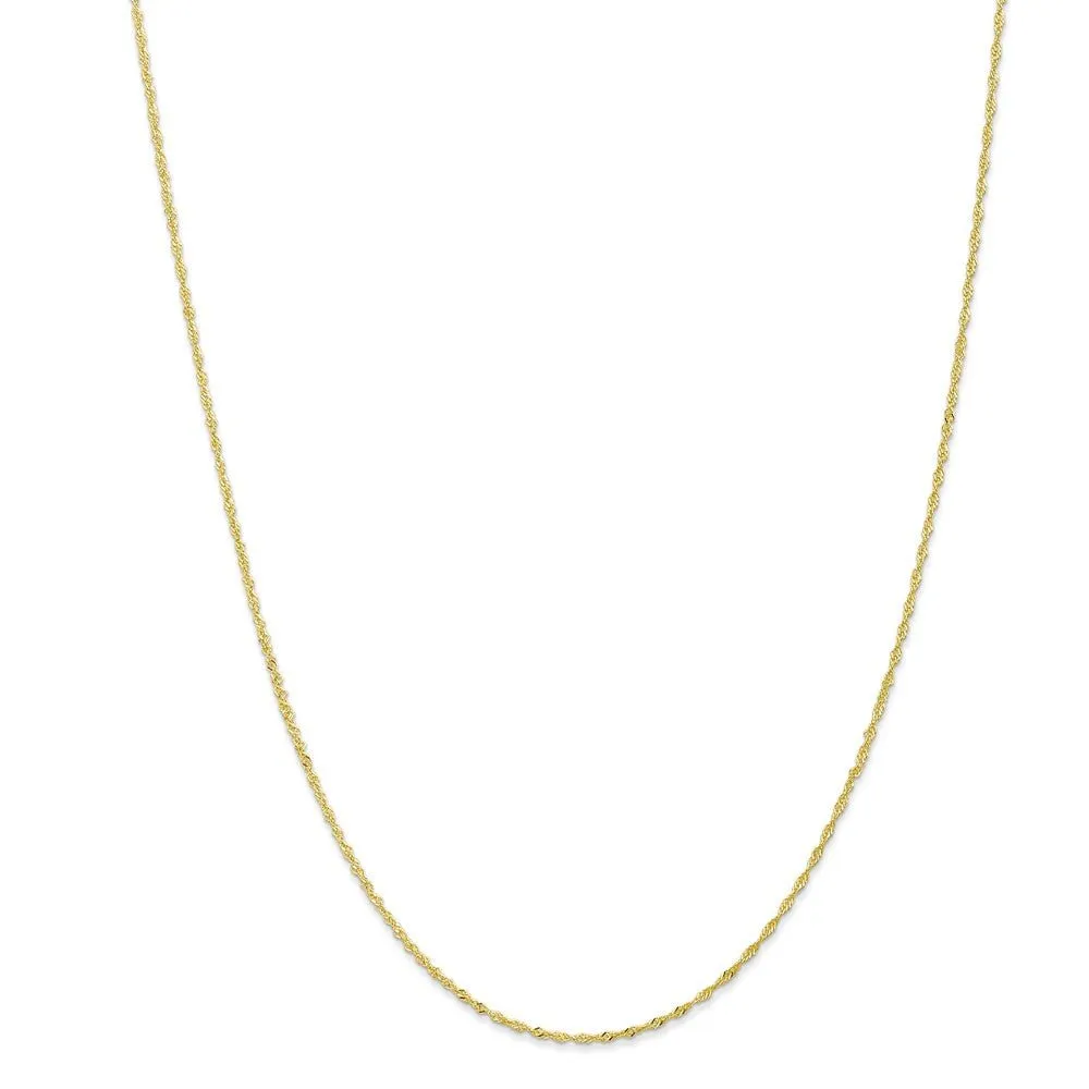 1.1mm, 10k Yellow Gold, Singapore Chain Necklace