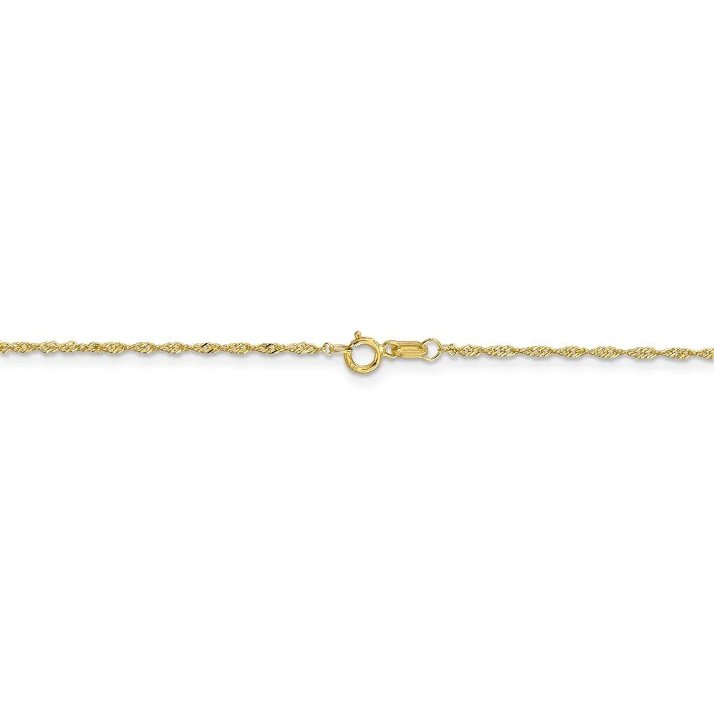 1.1mm, 10k Yellow Gold, Singapore Chain Necklace