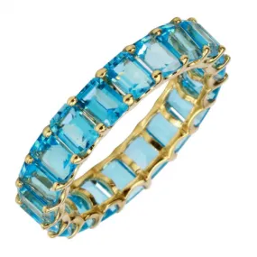 14k Gold Blue Topaz Full Eternity Ring