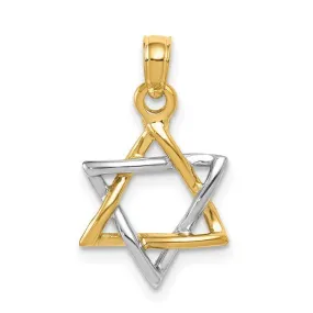 14K TT Gold Open Star Of David Pendant