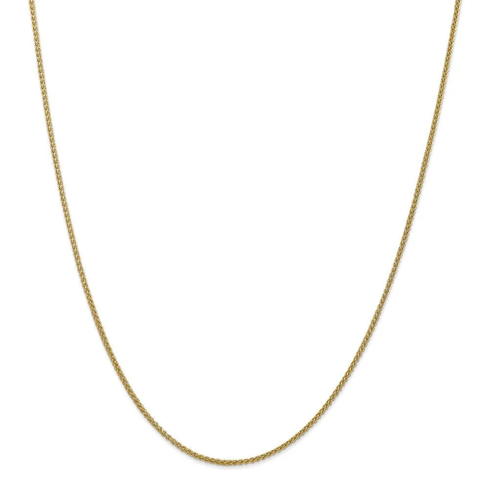 1.5mm 14k Yellow Gold Hollow Wheat Chain Necklace