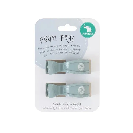 All4ella Pram Pegs - 2 Pack - Steel Blue