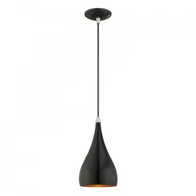 AMADOR 1 LIGHT MINI PENDANT, SHINY BLACK