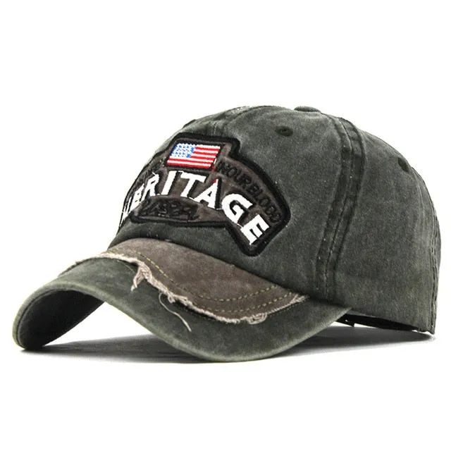 America Heritage In Our Blood Embroidered Baseball Cap