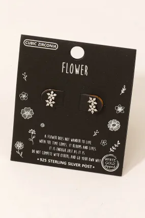 Aretes Cute Silver Flowers