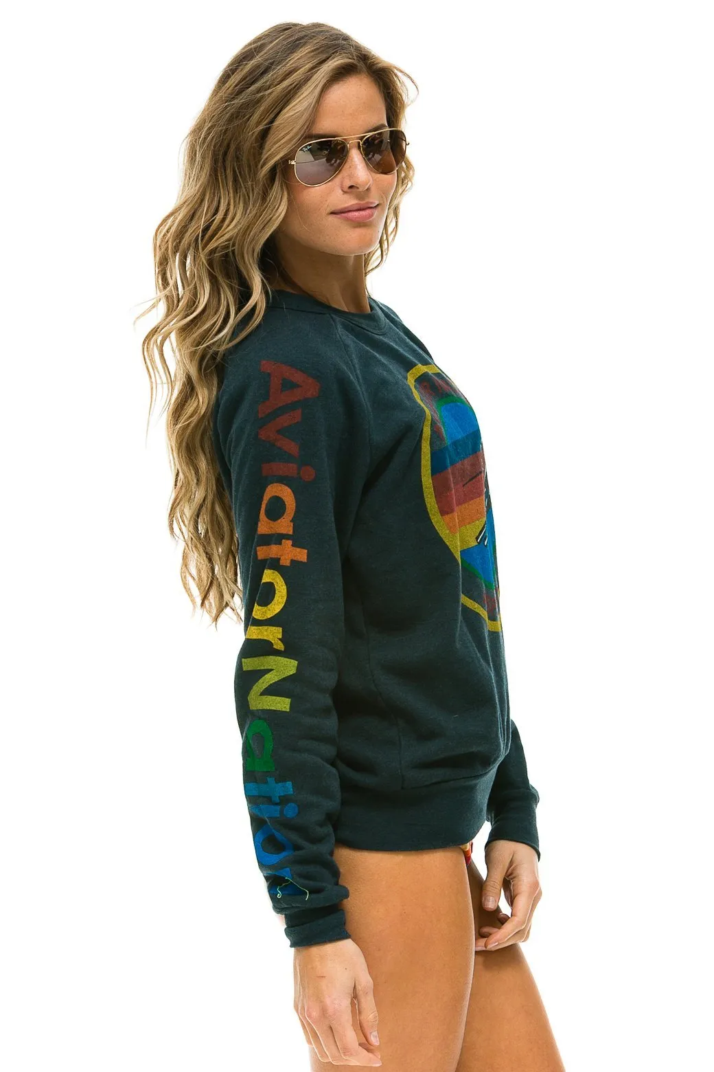 Aviator Nation Crew Sweatshirt ~ Charcoal