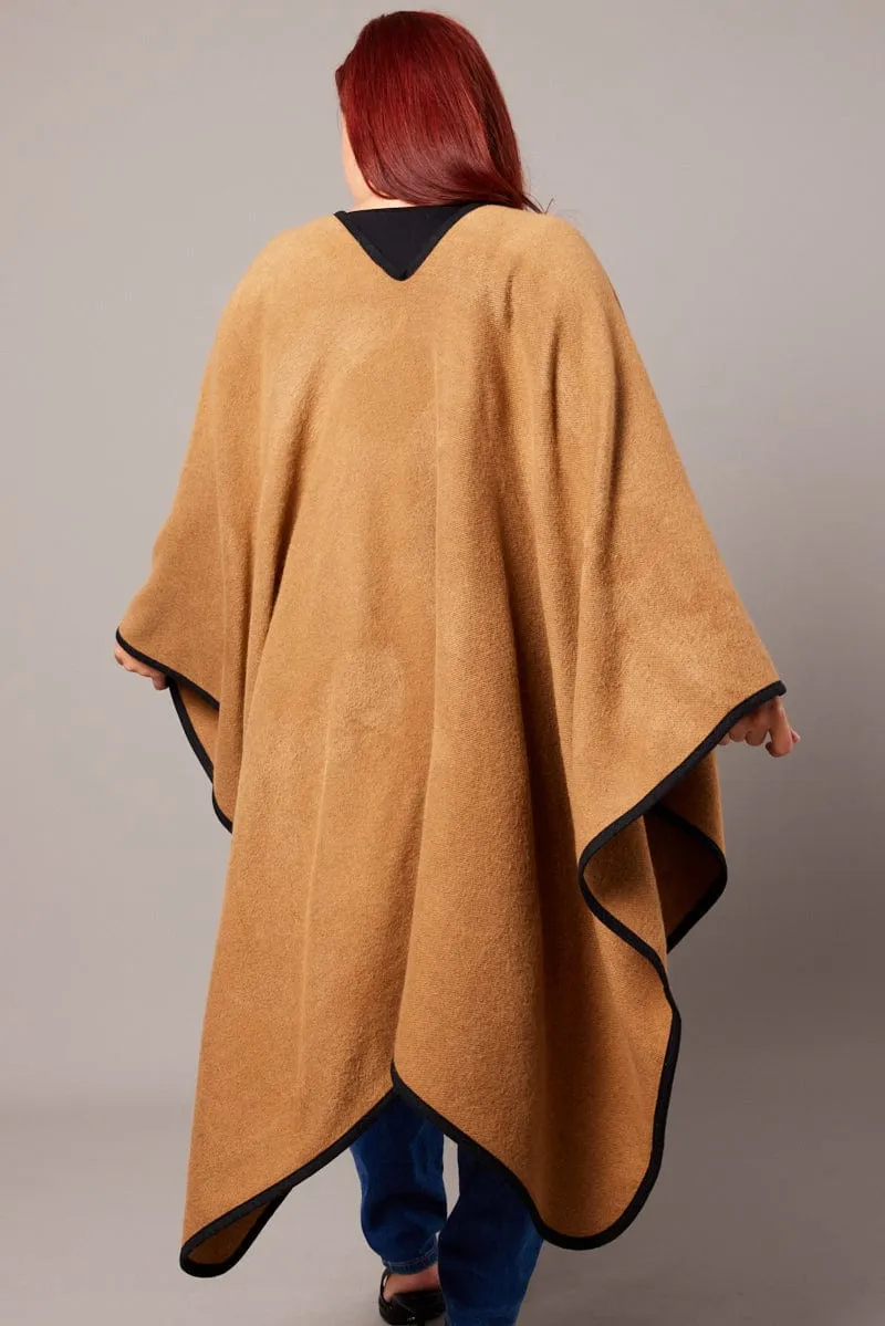 Beige Longline Cape