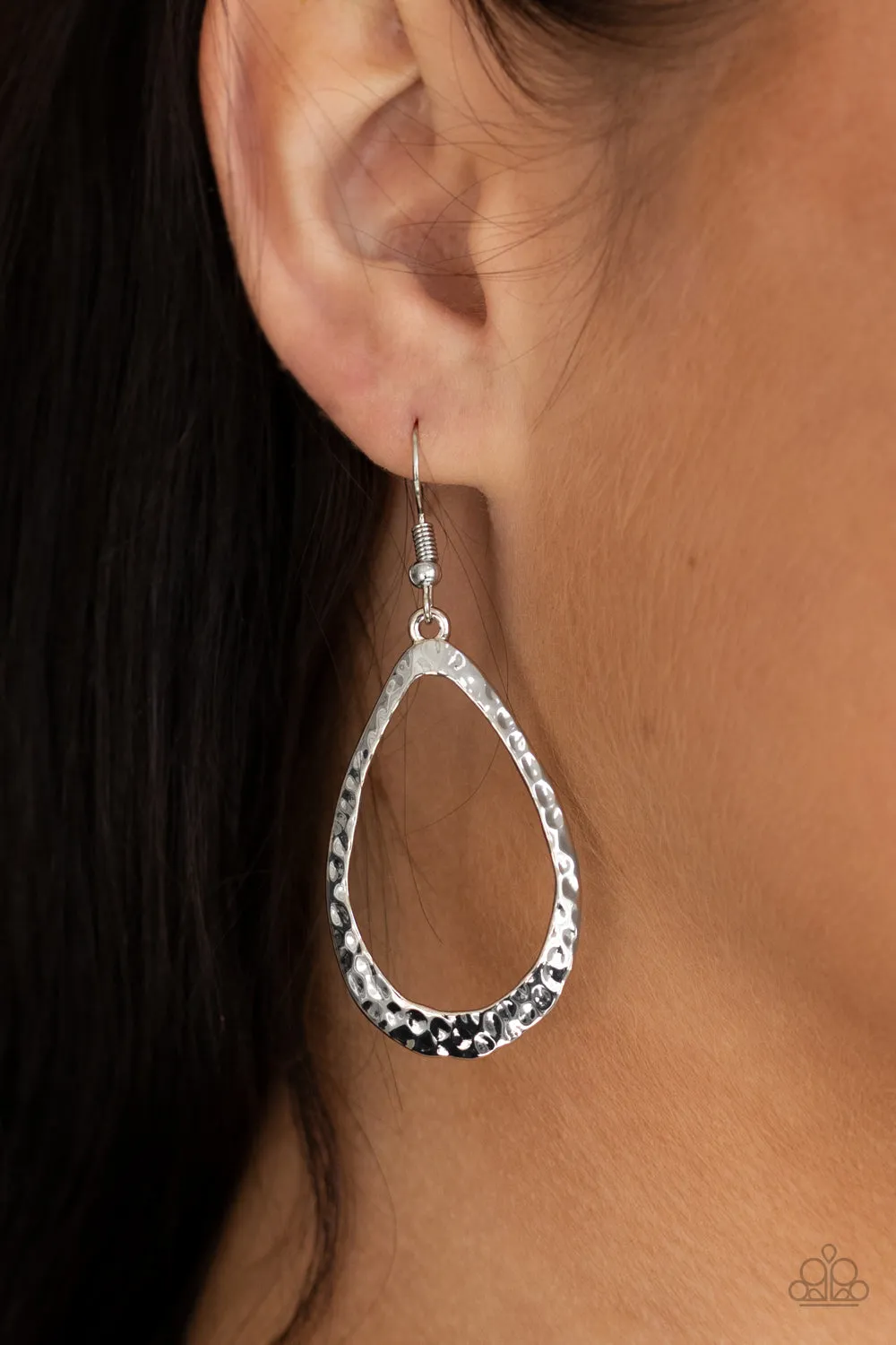 BEVEL-headed Brilliance - Silver Earring