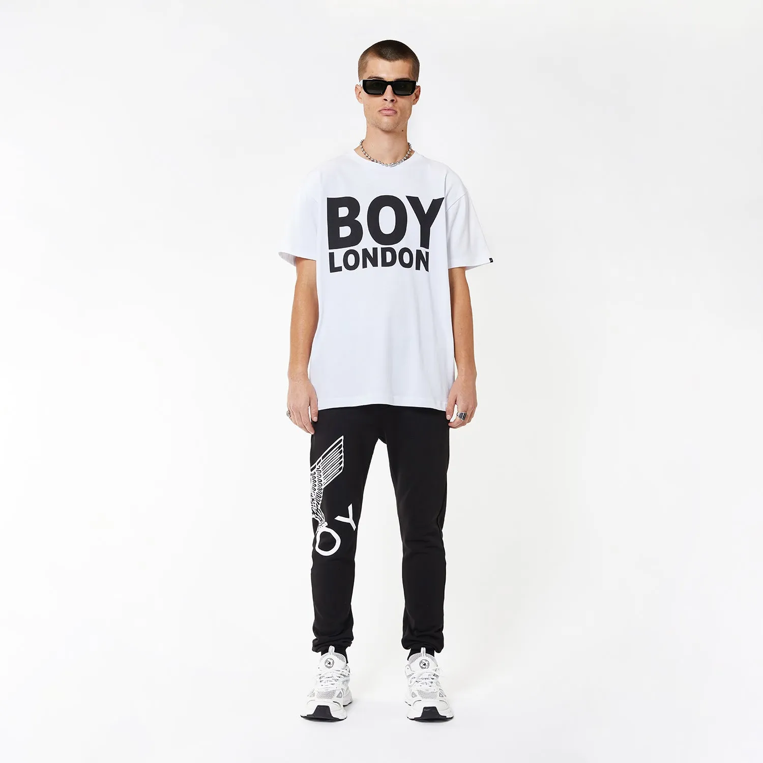 BOY EAGLE JOGGERS - BLACK/WHITE