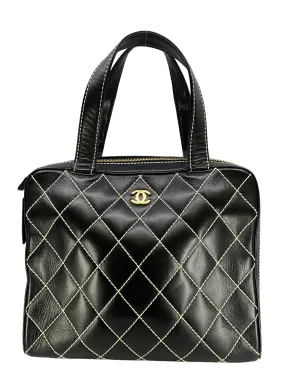 Chanel Wild Stitch Quilted Leather Surpique Bowler Bag