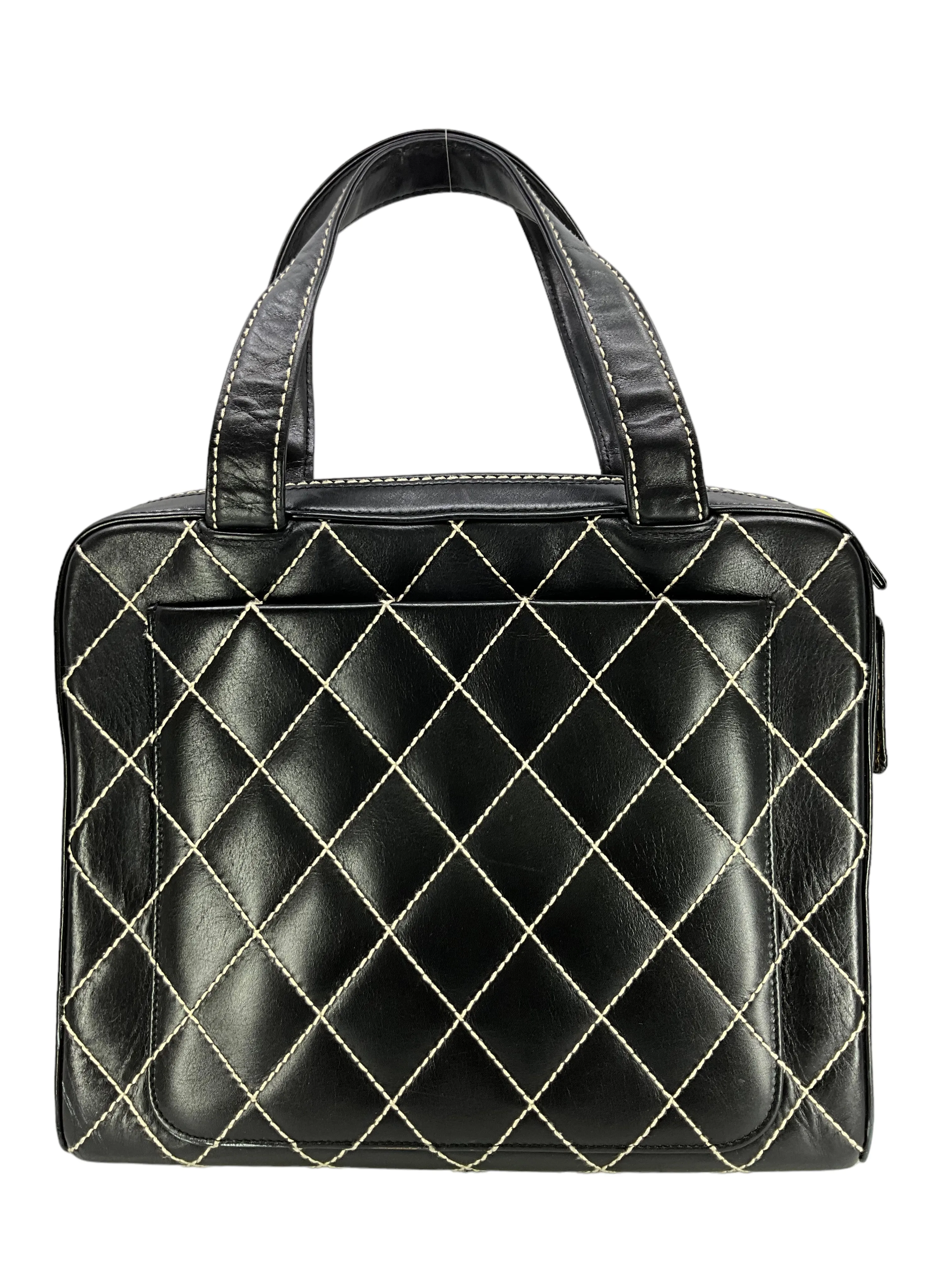 Chanel Wild Stitch Quilted Leather Surpique Bowler Bag