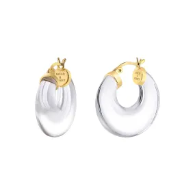 Clear Chunky Graduated Hoop Earrings