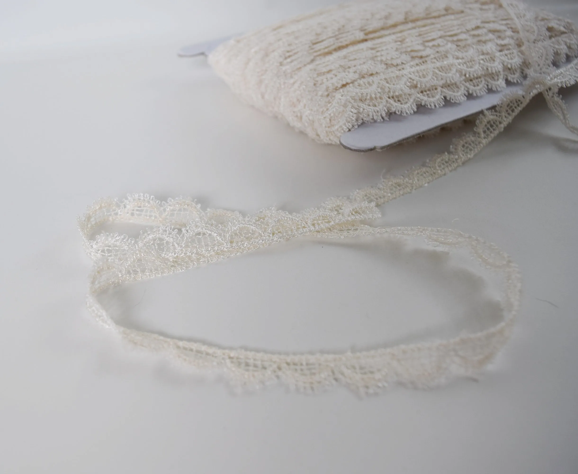 Cream lace trim