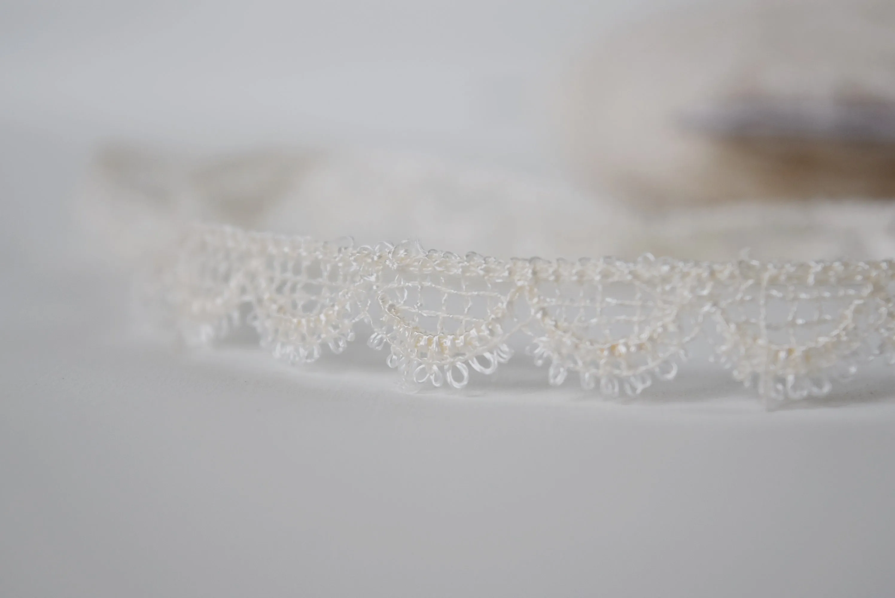 Cream lace trim