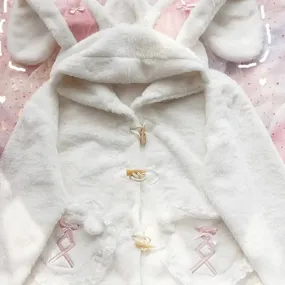 Cute Rabbit Ears Bow Plus Coat