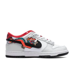 Dunk Low (GS) - White/Black/University Red