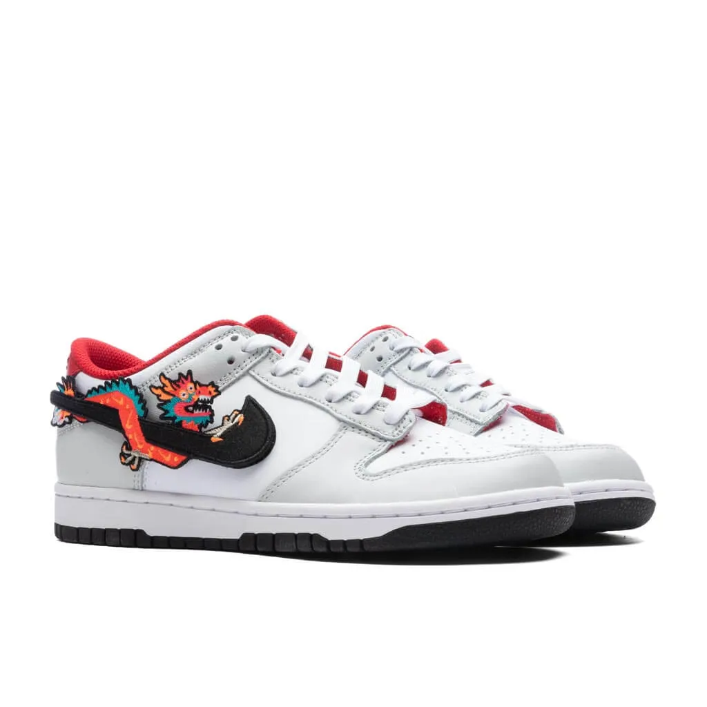 Dunk Low (GS) - White/Black/University Red