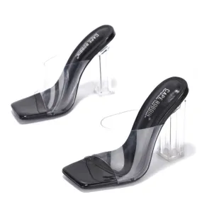 Edna Transparent Heel Black / Nude