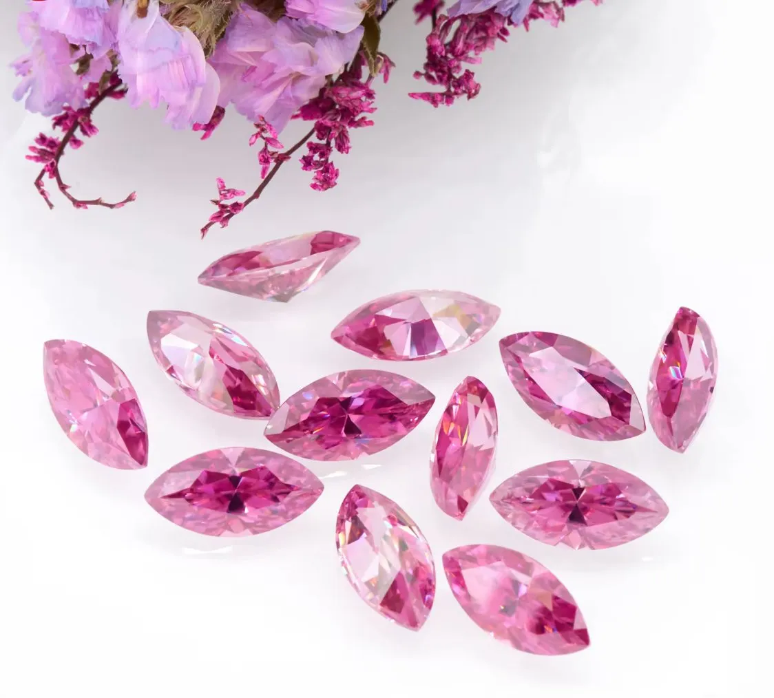 Fancy Pink Marquise Cut Moissanite Loose Stones