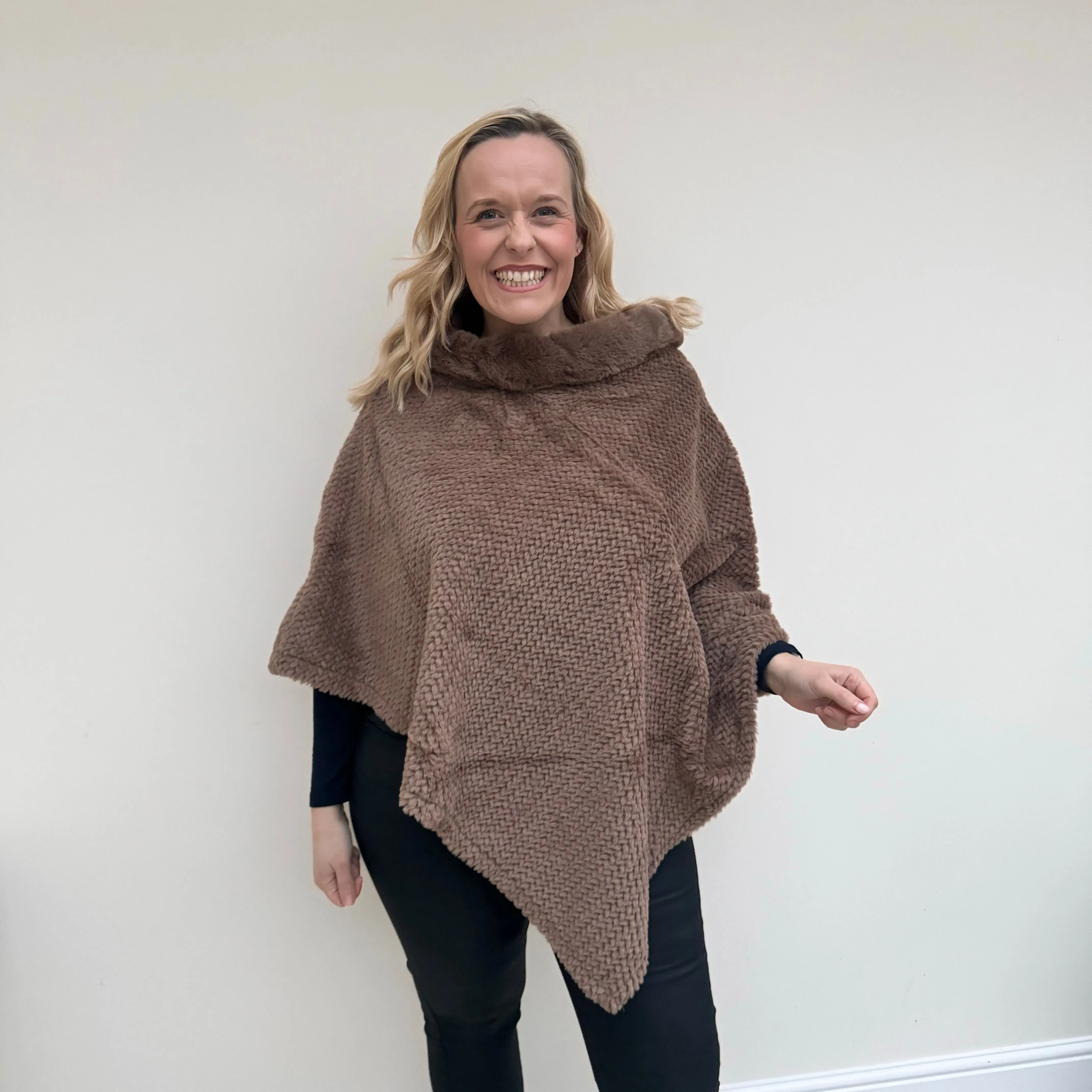 Faux Fur Cape Poncho