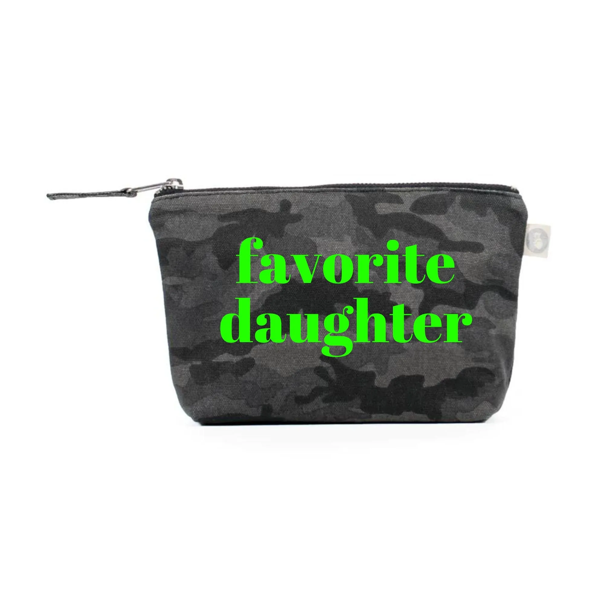 FAVORITE DAUGHTER Makeup Bag in Black Camo  NEW!