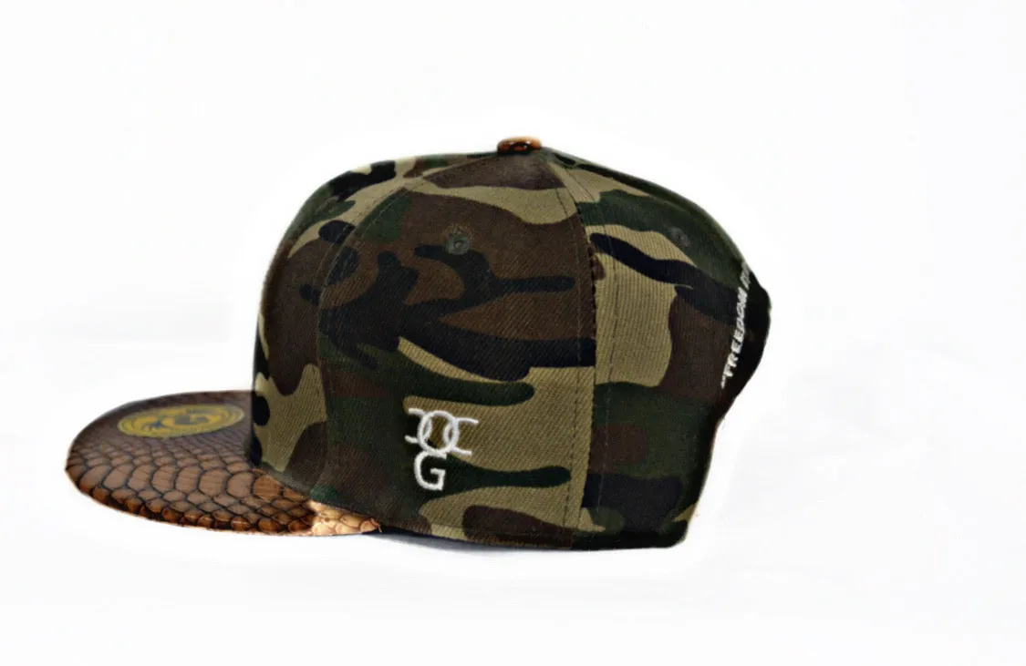 Freedom Fist Flat Peak Snake Skin Snap Back Camouflage