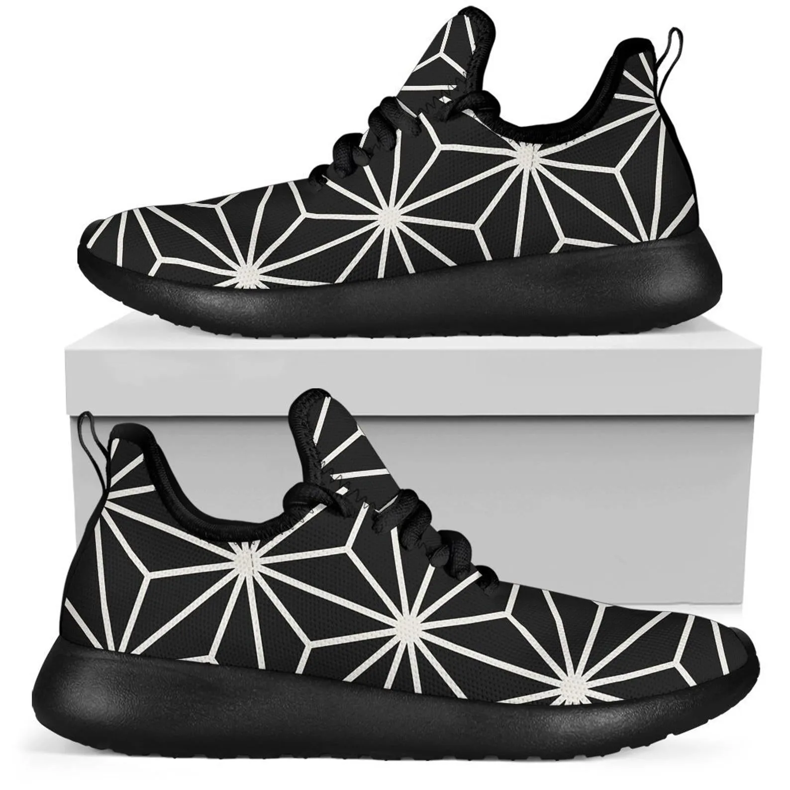 Geometric Black Rave Festival Sneaker Shoes