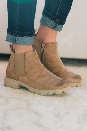 Girls: Make You Smile Taupe Booties