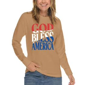 God Bless America Flag Long Sleeve T Shirt