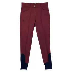 Halter Ego 'Perfection' Breeches in Burgundy/Navy Piping - Women's 27/28