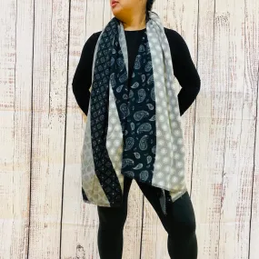 Hand Knit Paisley Print Winter Oversized  Scarfs