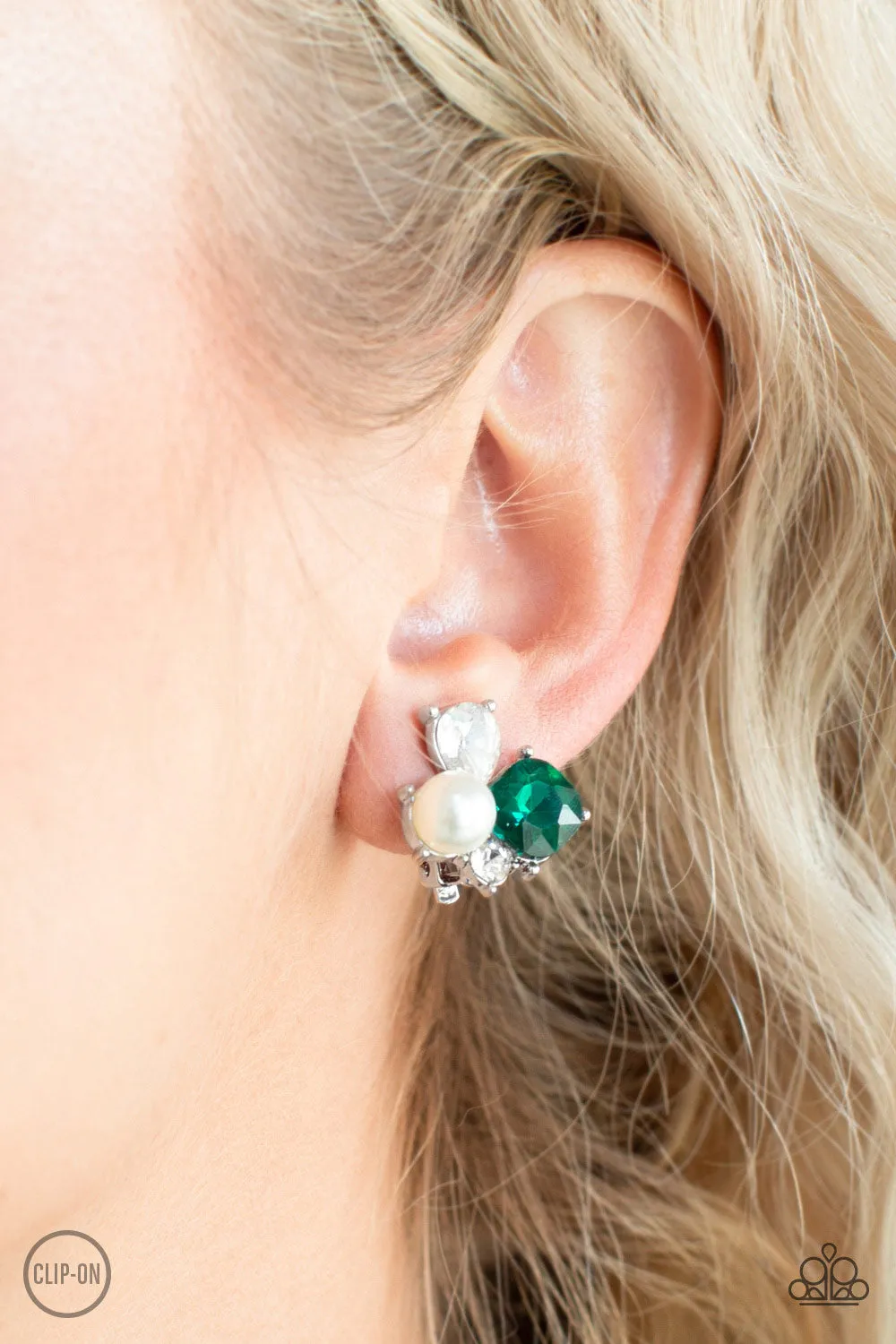 Highly High Class - Green Clip-on Earring