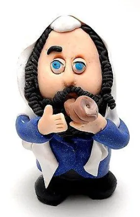 Jewish Figure Made of Clay Hand Made Art play music