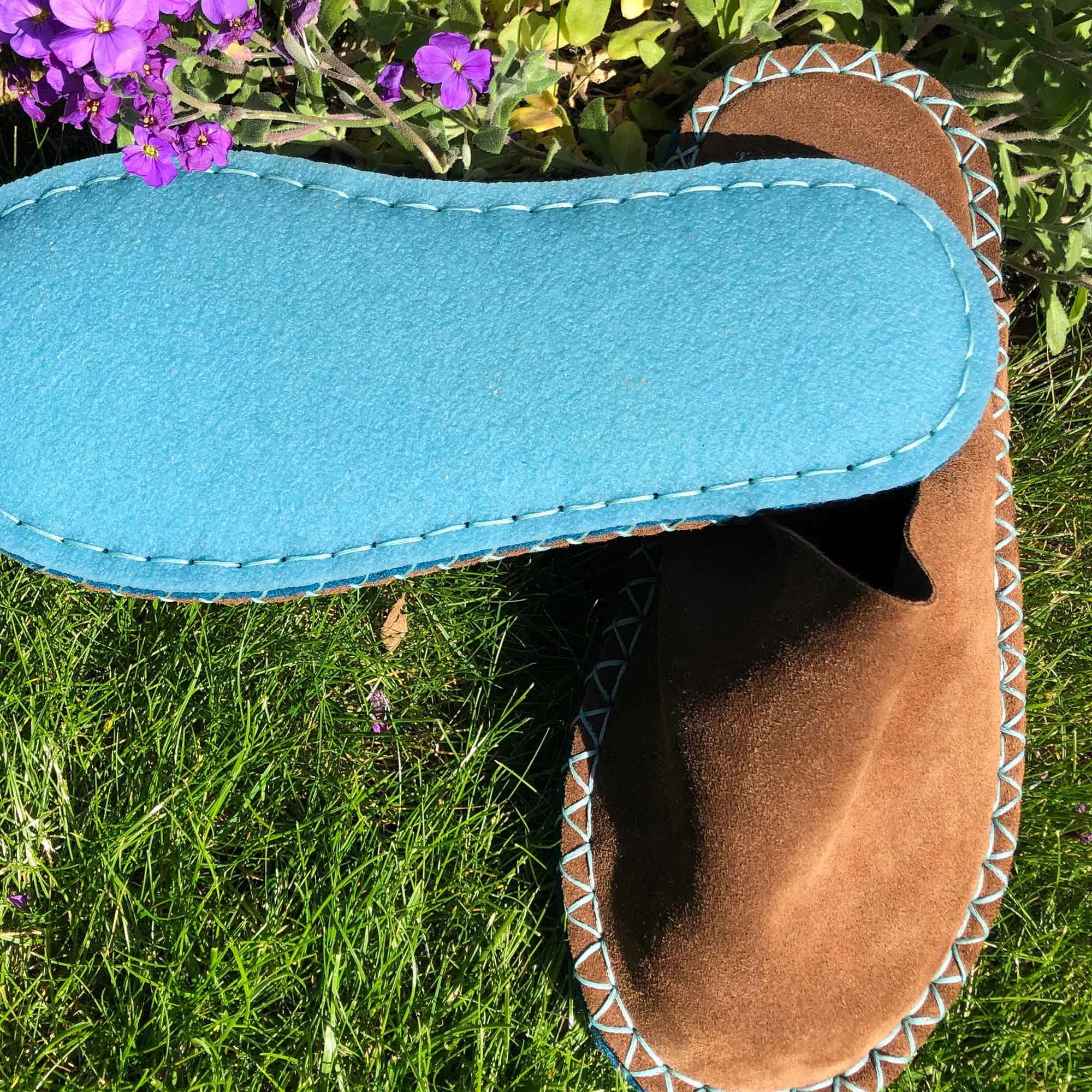 Joe's Toes Luxe Mule Slipper Kit in Natural Suede with Rubber Outsoles