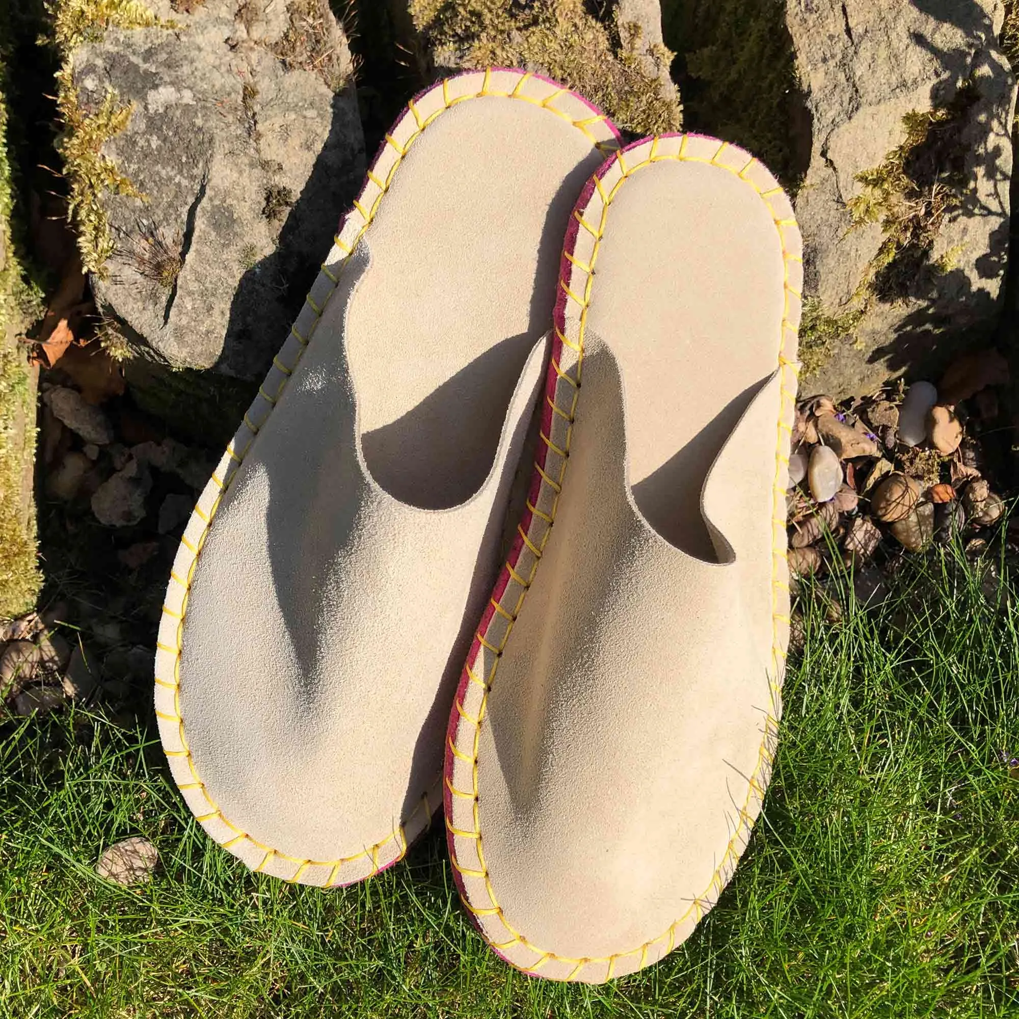 Joe's Toes Luxe Mule Slipper Kit in Natural Suede with Rubber Outsoles