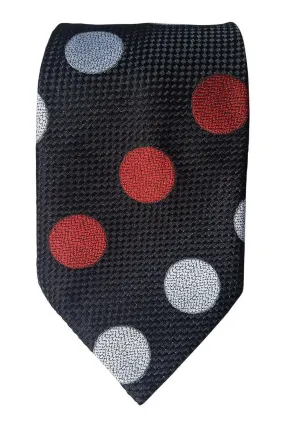 KEYNOTE Black Multi Coloured Giant Polka Dot Tie (55.5")