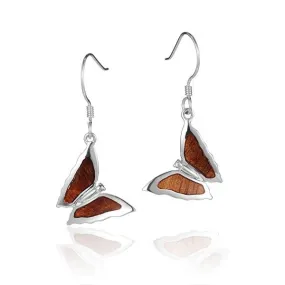 Koa Wood Butterfly Earrings