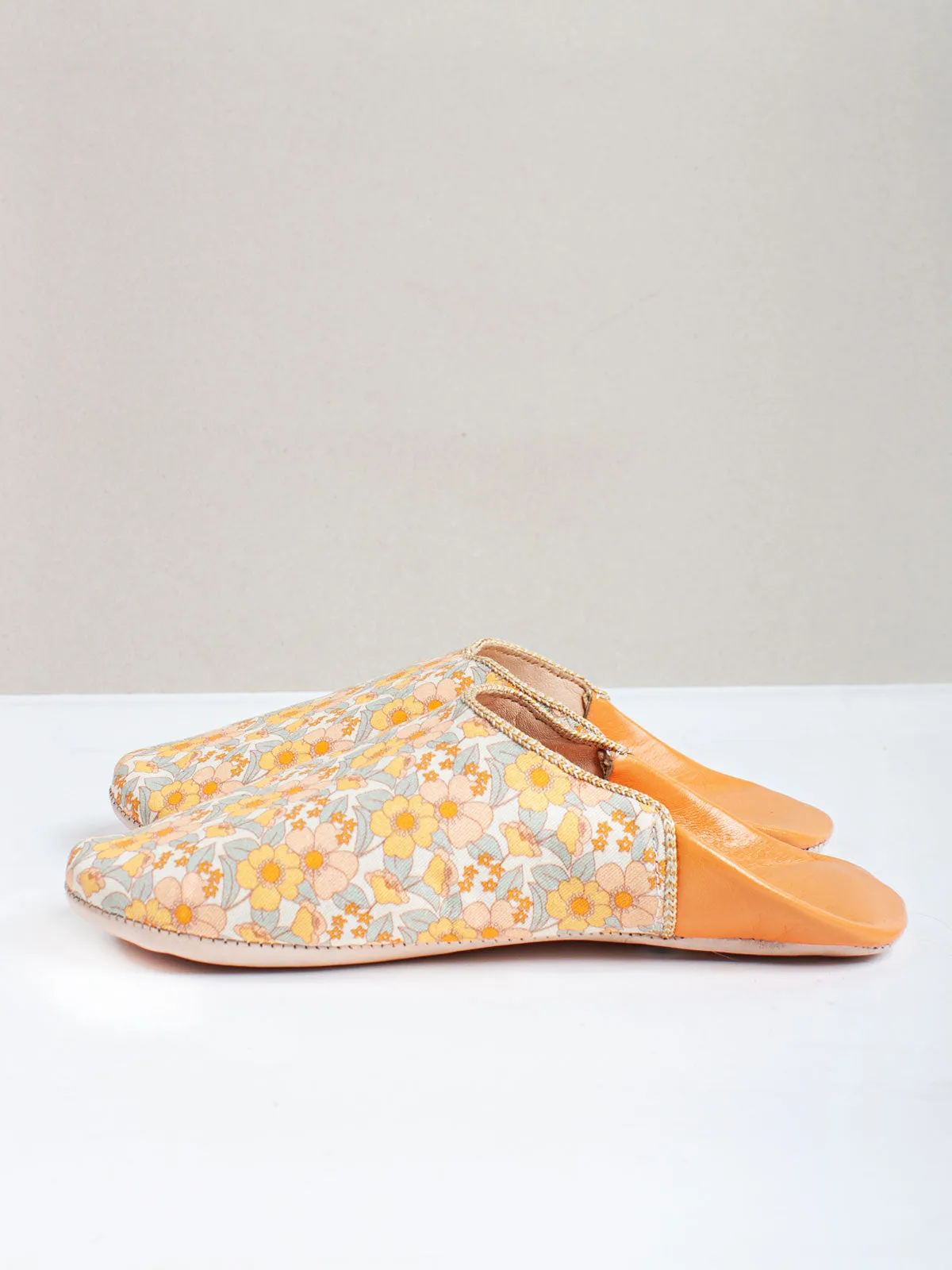 Margot Floral Babouche Slippers, Honey