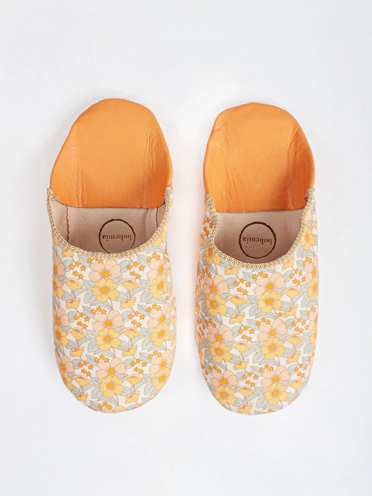 Margot Floral Babouche Slippers, Honey