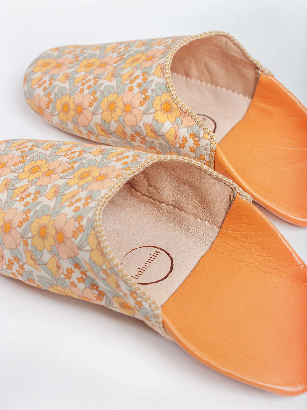 Margot Floral Babouche Slippers, Honey