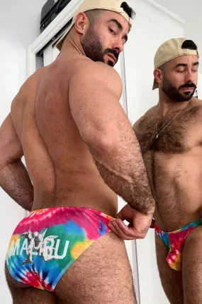 Men's Slimmer Bulge Briefs - Rainbow Tie Dye