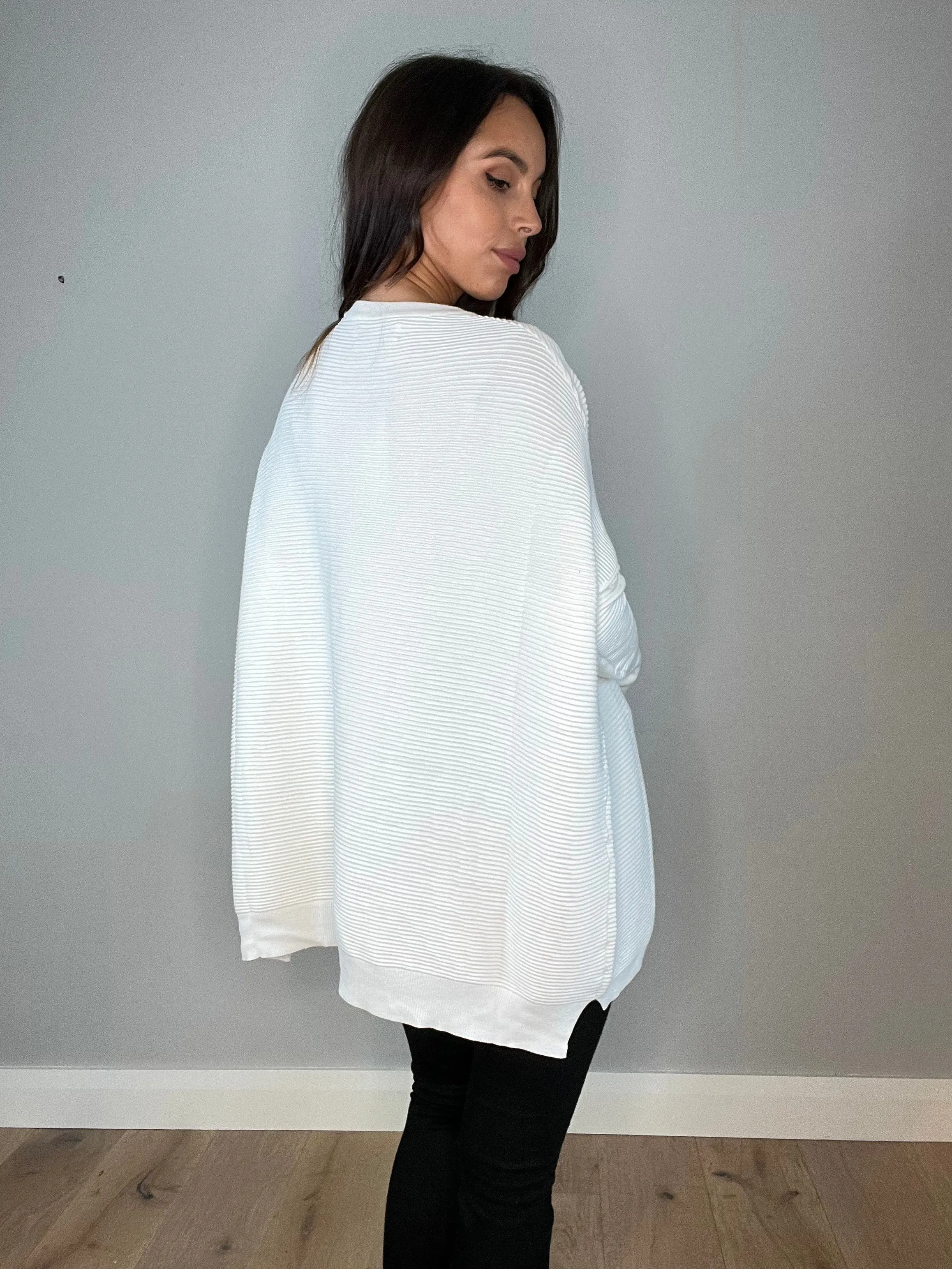 Paisie White Cape Jumper