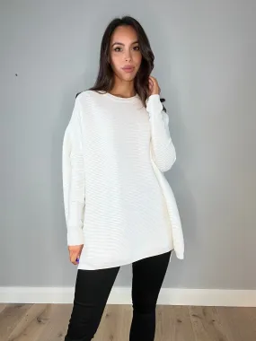 Paisie White Cape Jumper