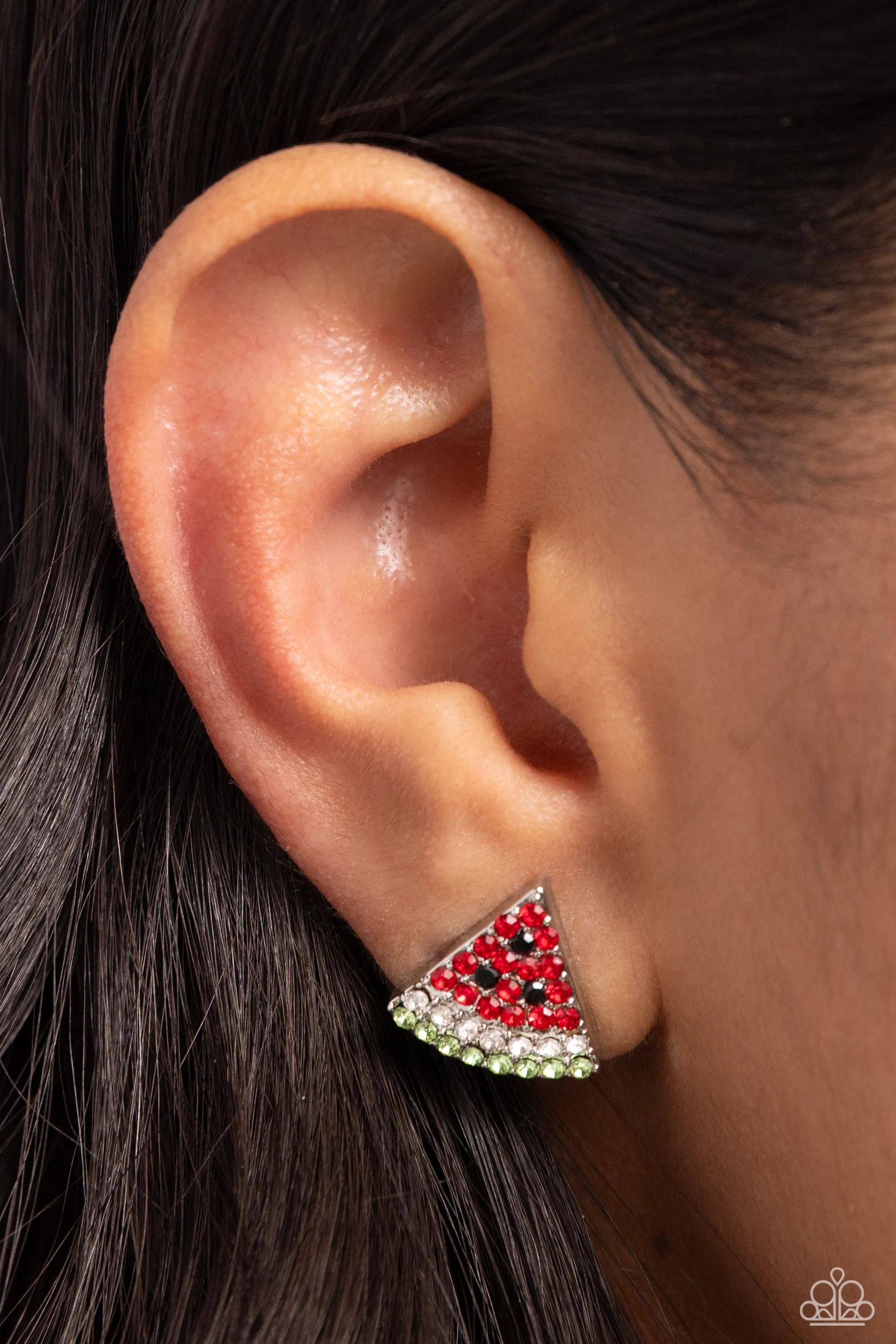 Paparazzi Watermelon Slice Red Post Earrings