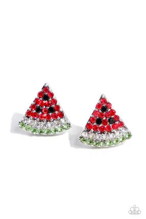 Paparazzi Watermelon Slice Red Post Earrings