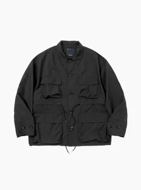 Paper Touch Feather Blouson Off Black