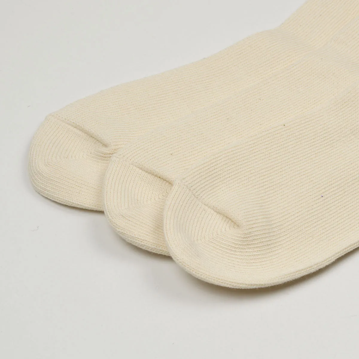 RoToTo - Organic Daily 3-Pack Ribbed Crew Socks - Ecru