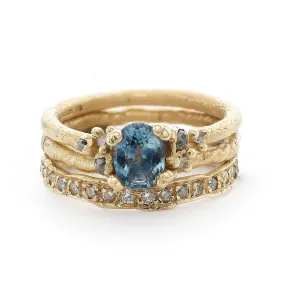 Sapphire and Diamond Encrusted Ring Stack