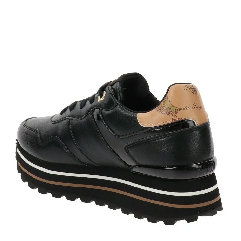 Scarpe Donna 1A Classe Alviero Martini Sneakers Running Nero e Geo Classic 1695